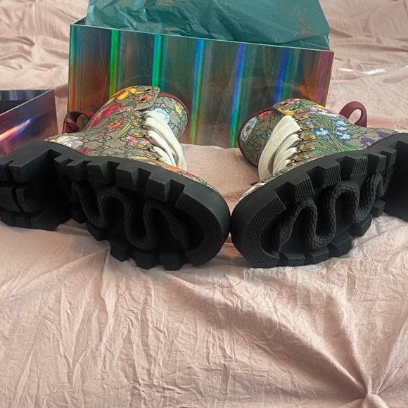 Gucci Floral Combat Boots - Picture 3 of 5